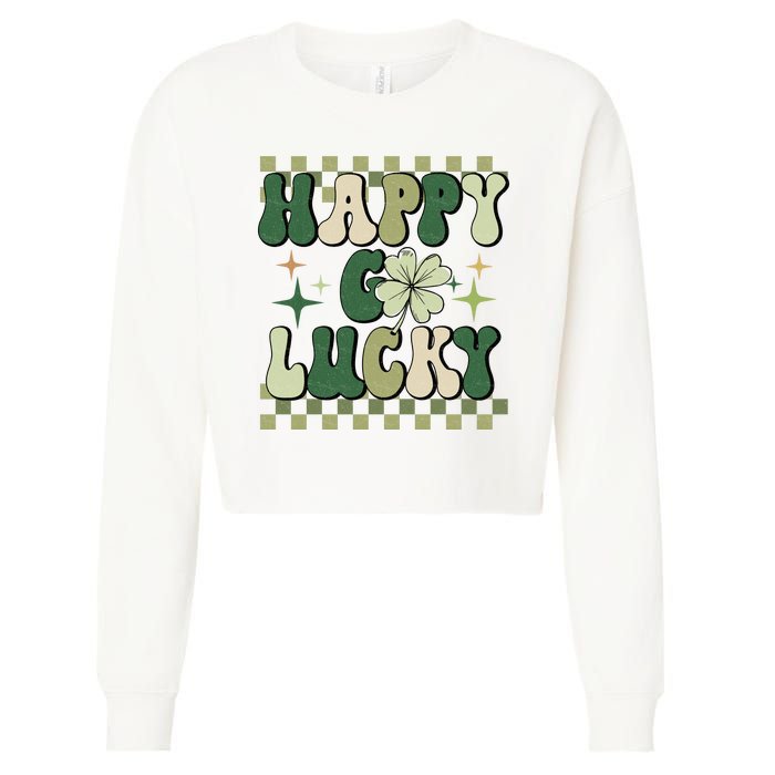 Happy Go Lucky St Patricks Day Cropped Pullover Crew