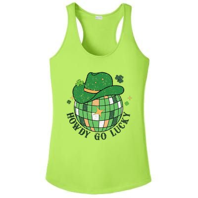 Howdy Go Lucky Western St Patrick Day Cowboy Hat Irish Disco Ladies PosiCharge Competitor Racerback Tank