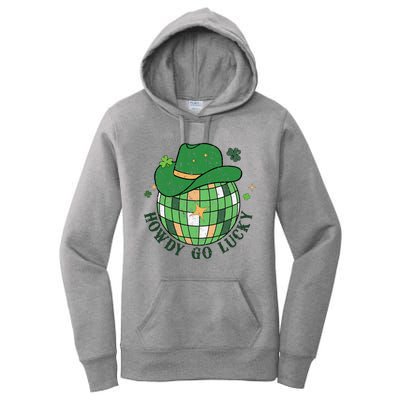 Howdy Go Lucky Western St Patrick Day Cowboy Hat Irish Disco Women's Pullover Hoodie