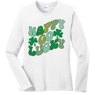 Happy Go Lucky Ladies Long Sleeve Shirt