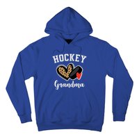 Hockey Grandma Leopard Heart Grandmother Gift Hoodie