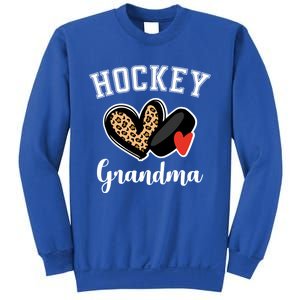 Hockey Grandma Leopard Heart Grandmother Gift Sweatshirt