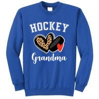 Hockey Grandma Leopard Heart Grandmother Gift Sweatshirt