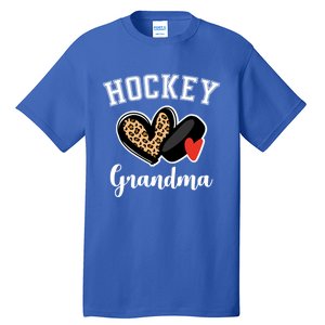 Hockey Grandma Leopard Heart Grandmother Gift Tall T-Shirt