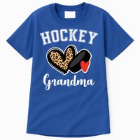 Hockey Grandma Leopard Heart Grandmother Gift Tall T-Shirt