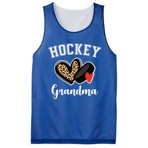 Hockey Grandma Leopard Heart Grandmother Gift Mesh Reversible Basketball Jersey Tank