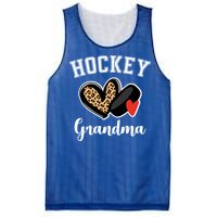 Hockey Grandma Leopard Heart Grandmother Gift Mesh Reversible Basketball Jersey Tank