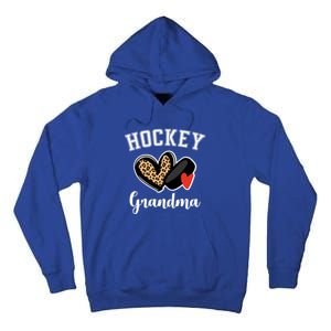 Hockey Grandma Leopard Heart Grandmother Gift Tall Hoodie