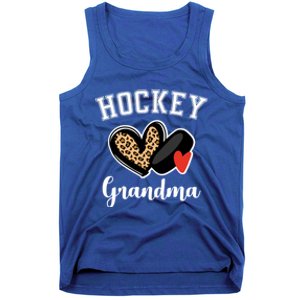 Hockey Grandma Leopard Heart Grandmother Gift Tank Top