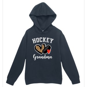 Hockey Grandma Leopard Heart Grandmother Gift Urban Pullover Hoodie