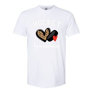 Hockey Grandma Leopard Heart Grandmother Gift Softstyle CVC T-Shirt