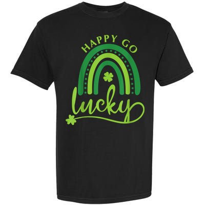 Happy Go Lucky Rainbow Shamrock St Patrick's Day Garment-Dyed Heavyweight T-Shirt
