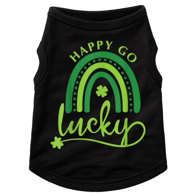 Happy Go Lucky Rainbow Shamrock St Patrick's Day Doggie Tank