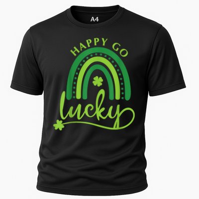 Happy Go Lucky Rainbow Shamrock St Patrick's Day Performance Shirt