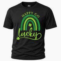 Happy Go Lucky Rainbow Shamrock St Patrick's Day Cooling Performance Crew T-Shirt