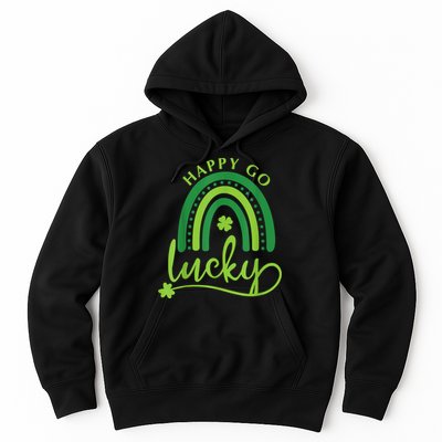 Happy Go Lucky Rainbow Shamrock St Patrick's Day Hoodie