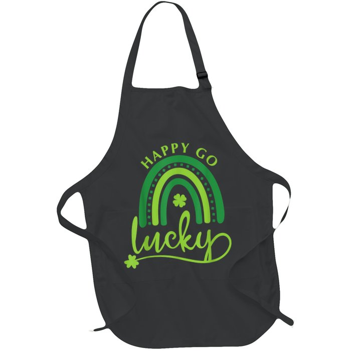 Happy Go Lucky Rainbow Shamrock St Patrick's Day Apron