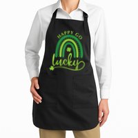 Happy Go Lucky Rainbow Shamrock St Patrick's Day Apron