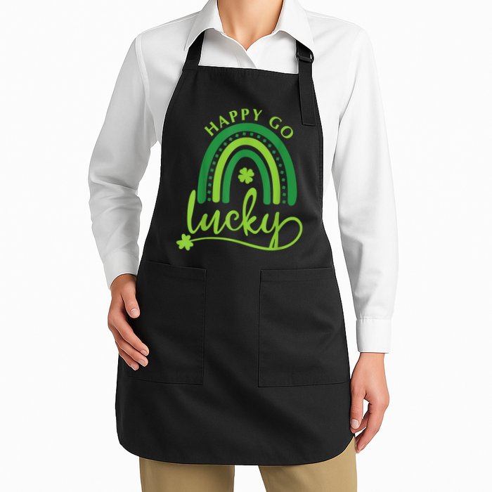 Happy Go Lucky Rainbow Shamrock St Patrick's Day Apron