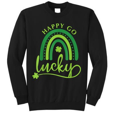 Happy Go Lucky Rainbow Shamrock St Patrick's Day Sweatshirt