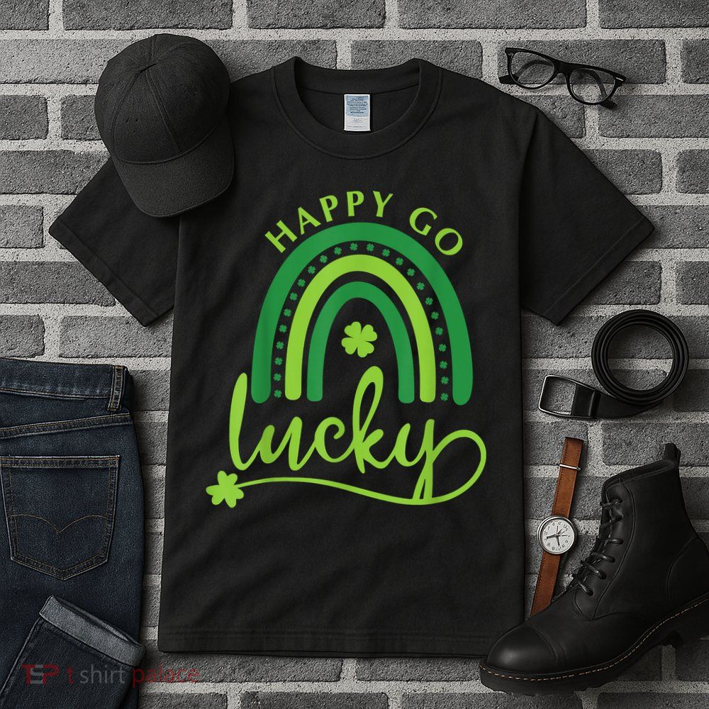 Happy Go Lucky Rainbow Shamrock St Patrick's Day Tall T-Shirt