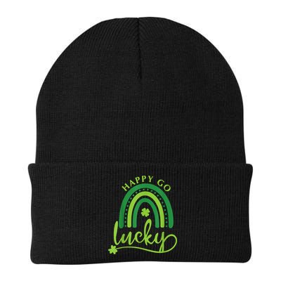 Happy Go Lucky Rainbow Shamrock St Patrick's Day Beanie