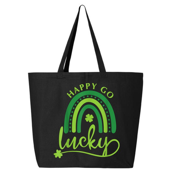 Happy Go Lucky Rainbow Shamrock St Patrick's Day 25L Jumbo Tote