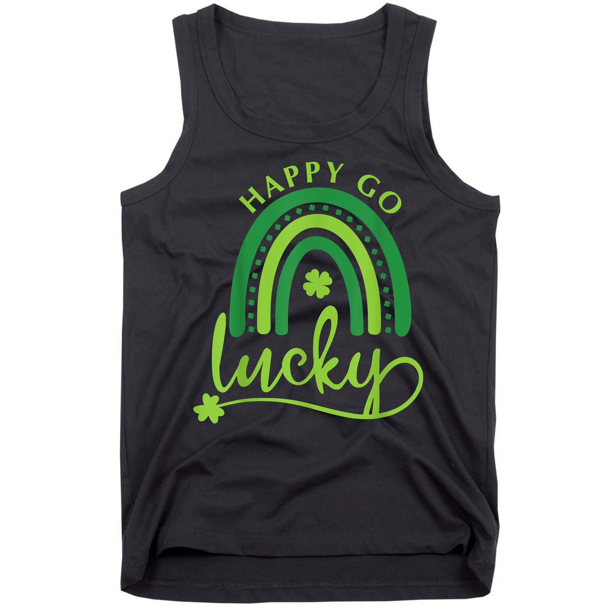 Happy Go Lucky Rainbow Shamrock St Patrick's Day Tank Top