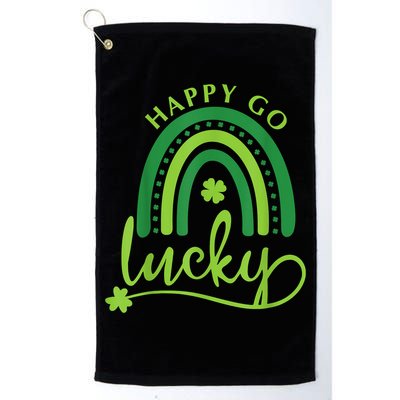 Happy Go Lucky Rainbow Shamrock St Patrick's Day Golf Towel