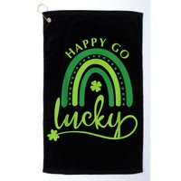 Happy Go Lucky Rainbow Shamrock St Patrick's Day Golf Towel