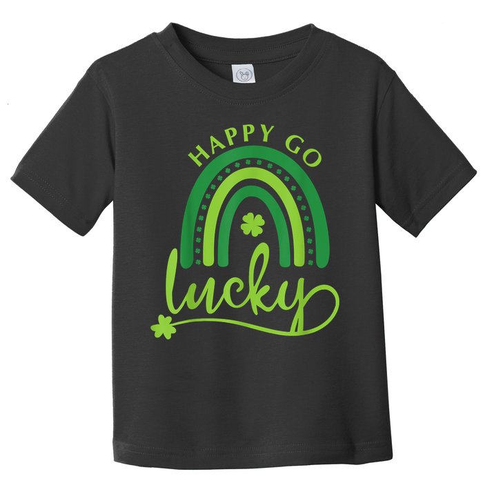 Happy Go Lucky Rainbow Shamrock St Patrick's Day Toddler T-Shirt