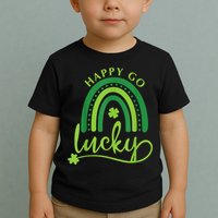 Happy Go Lucky Rainbow Shamrock St Patrick's Day Toddler T-Shirt