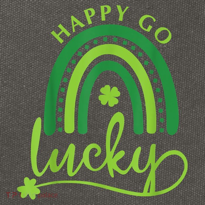 Happy Go Lucky Rainbow Shamrock St Patrick's Day Cotton Canvas Backpack