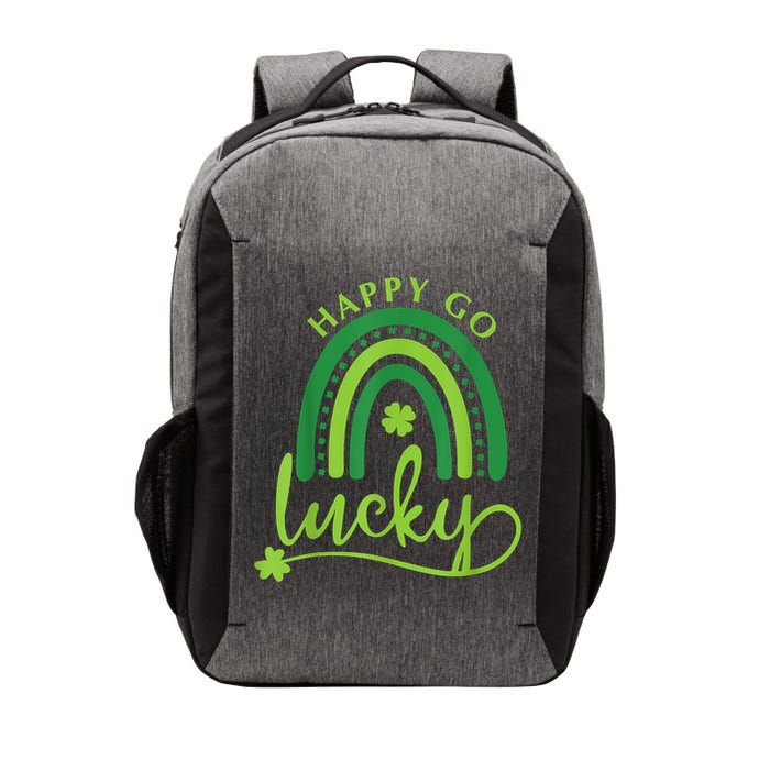 Happy Go Lucky Rainbow Shamrock St Patrick's Day Vector Backpack