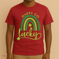 Happy Go Lucky Rainbow Shamrock St Patrick's Day T-Shirt