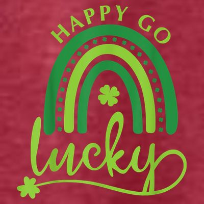 Happy Go Lucky Rainbow Shamrock St Patrick's Day T-Shirt
