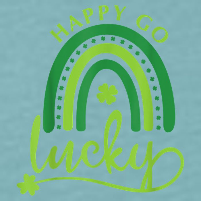 Happy Go Lucky Rainbow Shamrock St Patrick's Day Sueded Cloud Jersey T-Shirt