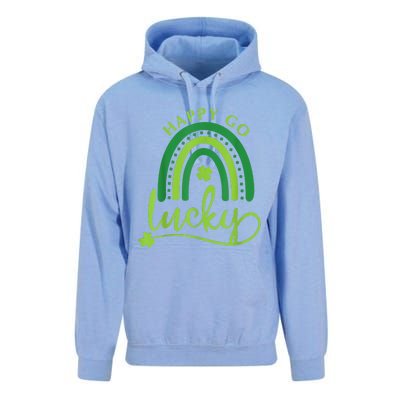 Happy Go Lucky Rainbow Shamrock St Patrick's Day Unisex Surf Hoodie