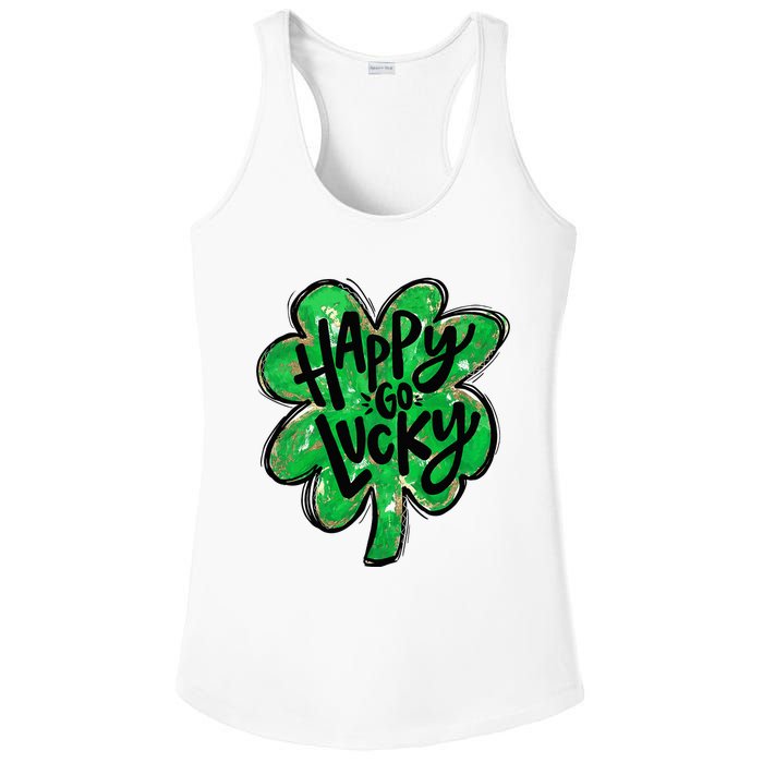 Happy Go Lucky St. Patrick's Day Ladies PosiCharge Competitor Racerback Tank