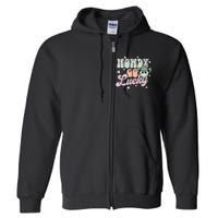 Howdy Go Lucky Happy St Patricks Day Cowboy Irish Shamrock Full Zip Hoodie