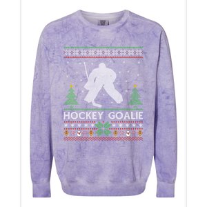 Hockey Goaltender Lover Ugly Hockey Goaltender Christmas Funny Gift Colorblast Crewneck Sweatshirt