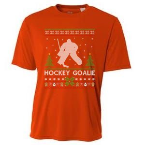 Hockey Goaltender Lover Ugly Hockey Goaltender Christmas Funny Gift Cooling Performance Crew T-Shirt