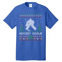 Hockey Goaltender Lover Ugly Hockey Goaltender Christmas Funny Gift Tall T-Shirt