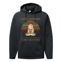 Hippie Grandma Like A Regular Grandma Vintage Performance Fleece Hoodie