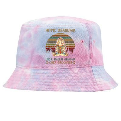 Hippie Grandma Like A Regular Grandma Vintage Tie-Dyed Bucket Hat