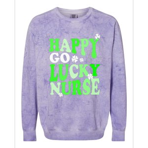 Happy Go Lucky Nurse St Patricks Day Colorblast Crewneck Sweatshirt