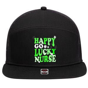 Happy Go Lucky Nurse St Patricks Day 7 Panel Mesh Trucker Snapback Hat