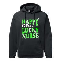 Happy Go Lucky Nurse St Patricks Day Performance Fleece Hoodie