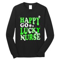 Happy Go Lucky Nurse St Patricks Day Long Sleeve Shirt