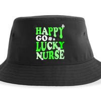 Happy Go Lucky Nurse St Patricks Day Sustainable Bucket Hat